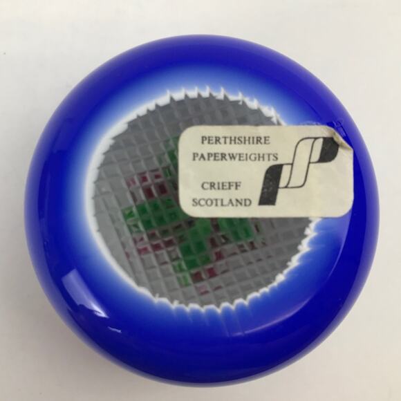 Perthshire Miniature Overlay 1979C Lampwork Flower Faceted Paperweight Box & COA - Picture 3 of 14